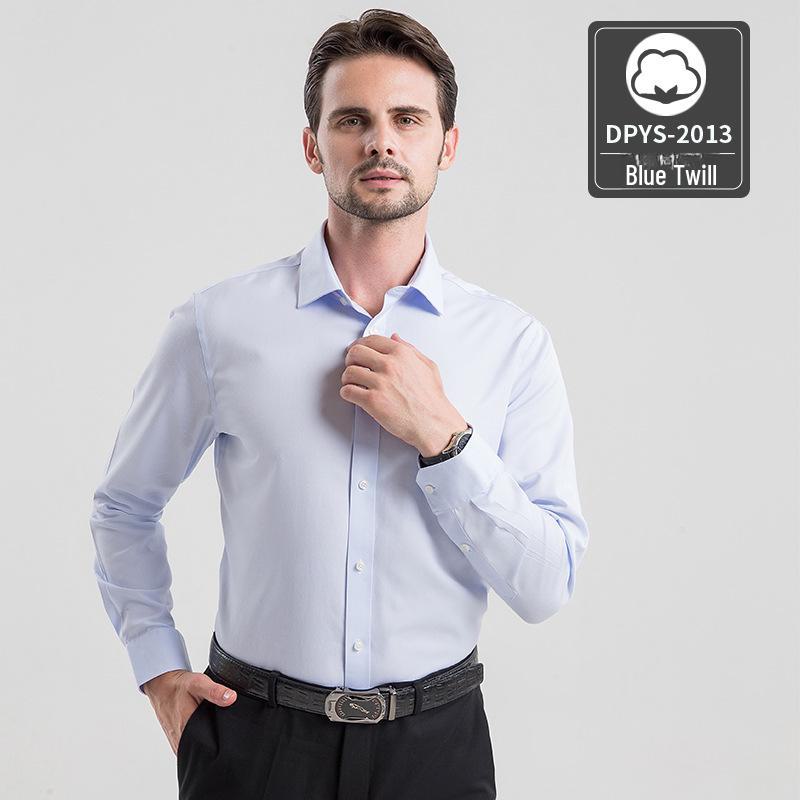 2022 Premium Men's Long-Sleeve Iron-Free Pure Cotton Shirt - Light Luxury Business Wear