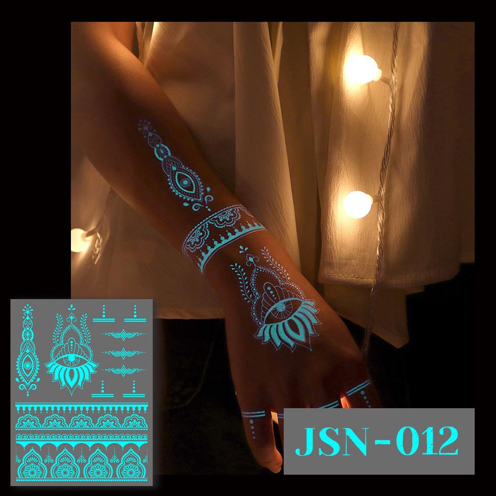 Adesivi Tatuaggio Ricaron 2024 Henné Luminoso & Farfalla Bianca per Viso & Braccio