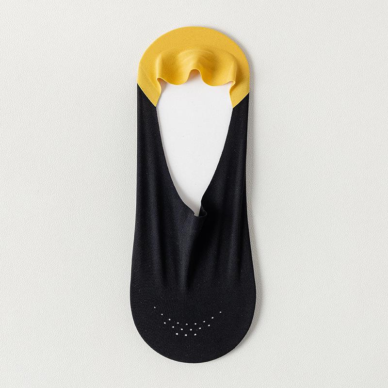 Silicone Non-slip Men Sock Slippers Summer Breathable Low Cut Boat Socks Men Male Seamless Ice Silk Invisible No Show Socks Sox