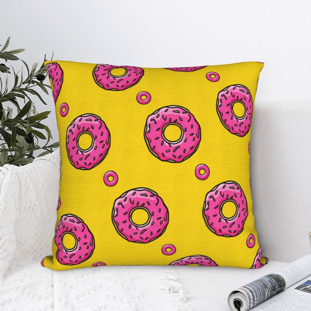 Homer SSimpsons Donut Pattern Pillow Cover Square Cushion Cover Fashion Pillow Case For Living Room Sofa