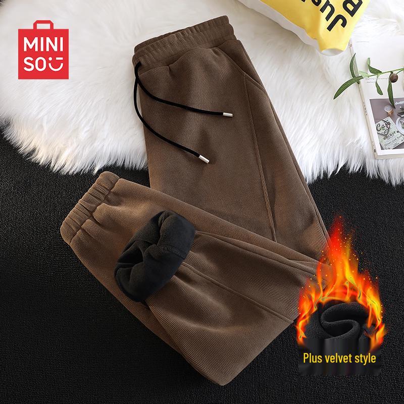 

MINISO Men s Winter Warm Corduroy Jogger Sweatpants L