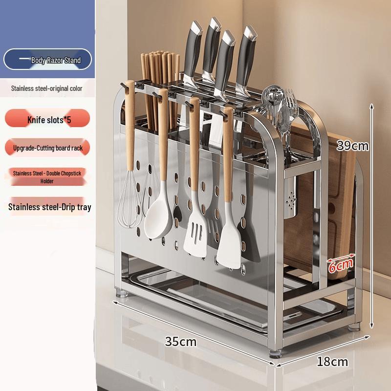 LETSFIND 316 Stainless Steel Kitchen Knife & Utensil Holder