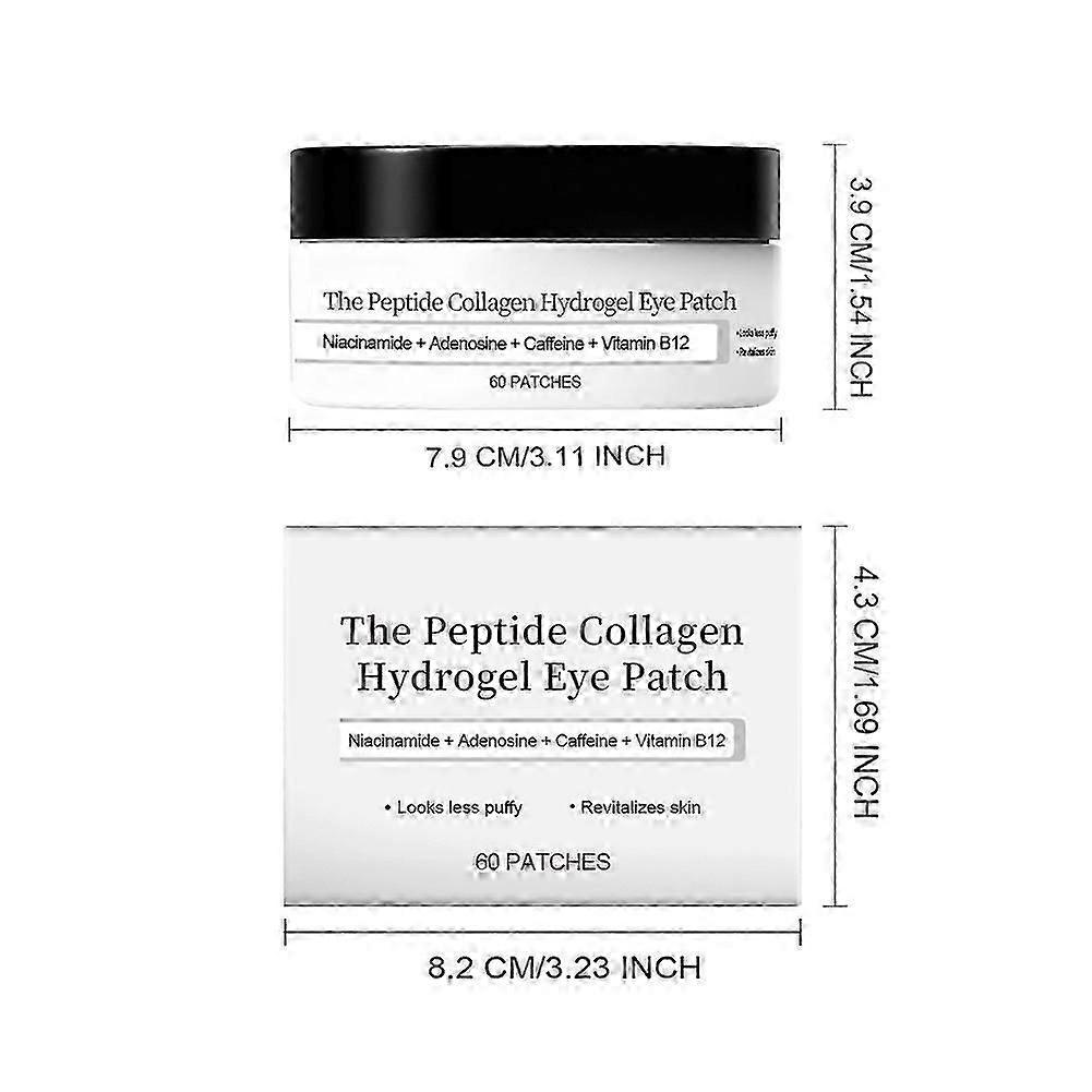 60 Stück Augenmasken für Frauen, Peptid-Kollagen-Hydrogel-Augenpflaster Anti-Aging Bekämpft feine Linien für geschwollene Augen und dunkle Ringe