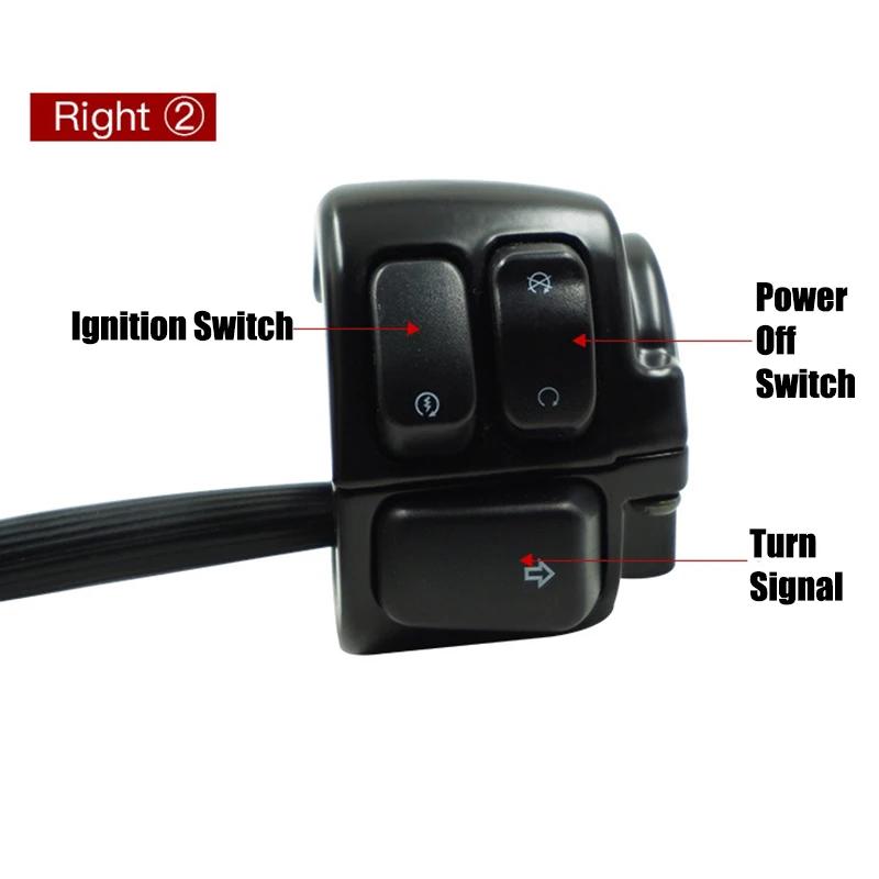 Motorcycle 1" Handlebar Control Switch 25mm Handle Bar Turn Signal Switch For Harley Sporster XL 96-13 Softail 96-10 Dyna 96-11