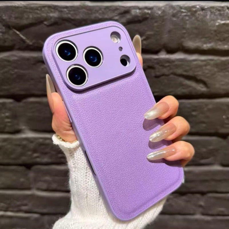 Lychee PU Leather Shockproof Case For iPhone 17 Air 16 15 14 13 Mini 12 11 Pro Max Plus 17Pro Candy Armor Bumper Cover