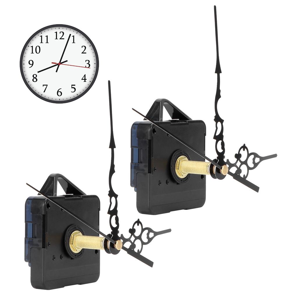 2Set Long Shaft Quartz Clock Movement Pointers Kit Mechanism Fittings for 20‑22mm Dial