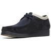 Clarks Wallabee Oak Pelle Pieno Fiore Punta Tonda Scarpe Casual Uomo sneakers Blu Denim 261688437