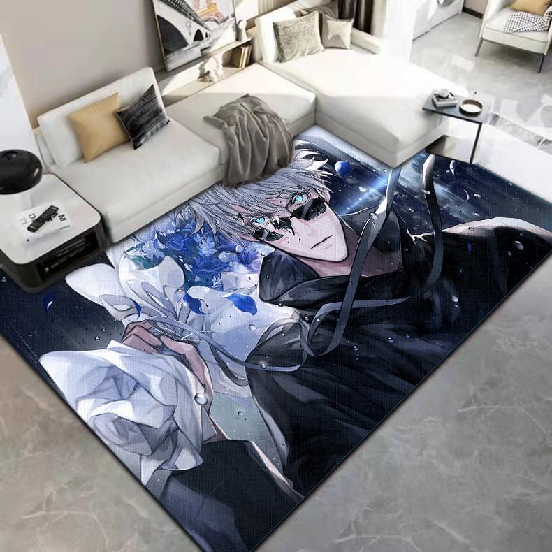 Jujutsu Kaisen 3D kreslený anime oblastní koberec Obývací pokoj Ložnice podložka na podlahu Kuchyň Protiskluzová matná podložka Koberec do dětského pokoje