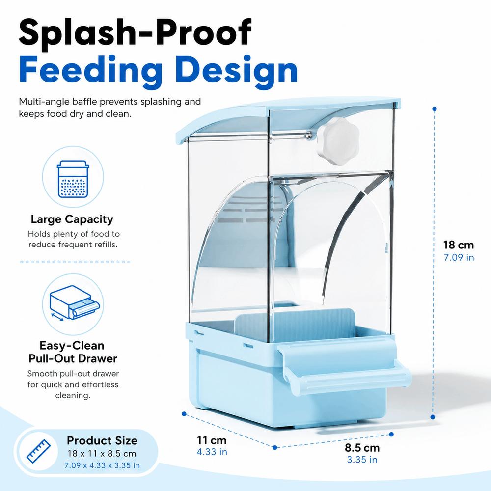 Weather-Resistant Bird Feeder Large Capacity Shake-Resistant Feeder Transparent Feeder  Garden