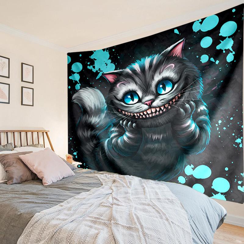 Che-shire Cat Smile Tapestry, Unique Design Tapestry, Wall Decor for Bedroom,Livingroom, Playroom,Heartwarming Fan Holiday Gifts