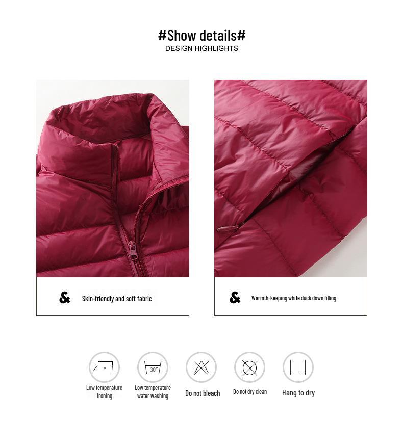 Men's Short Winter Down Jacket - 90% White Duck Down, Lightweight, Warm, Plus Size Available