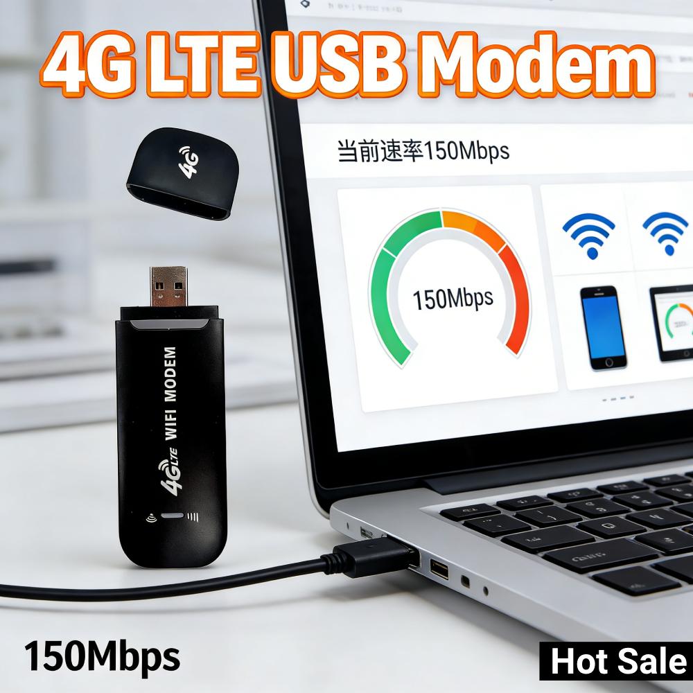 4G LTE USB Modem Dongle 150Mbps Kilitsiz WiFi Kablosuz Ağ Adaptörü Ofis Ev İçin Yüksek Hızlı İnternet Erişimi