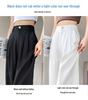 Pantalones de Pierna Ancha de Tencel Lino de Cintura Alta con Protección Solar de Seda de Hielo para Mujer Verano 2026