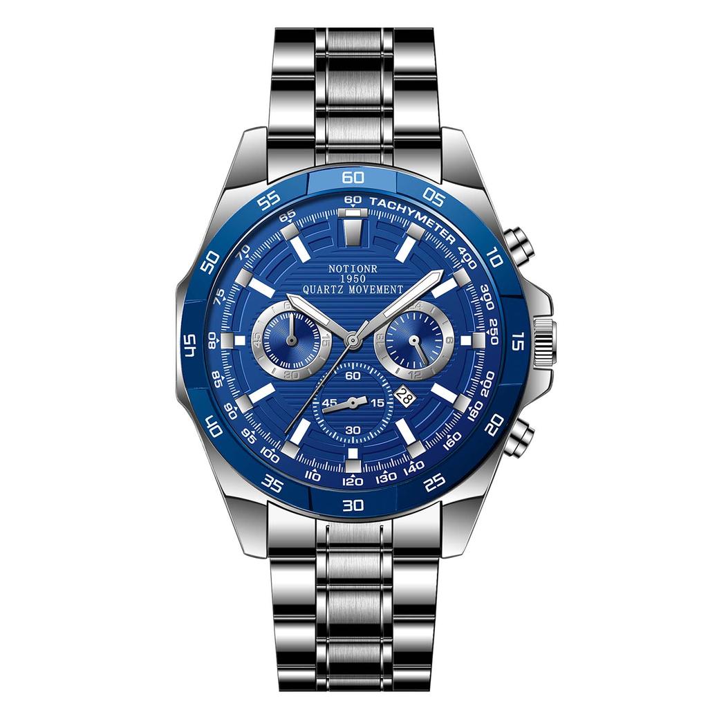 Fashion Business Men's Watch Stainless Steel Watch Men's Quartz Watch Luxury  Casual Watch Calendar Watch