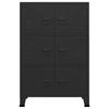 Vidaxl Industrialna Szafka, Czarna, 75X40X115 Cm, Metalowa