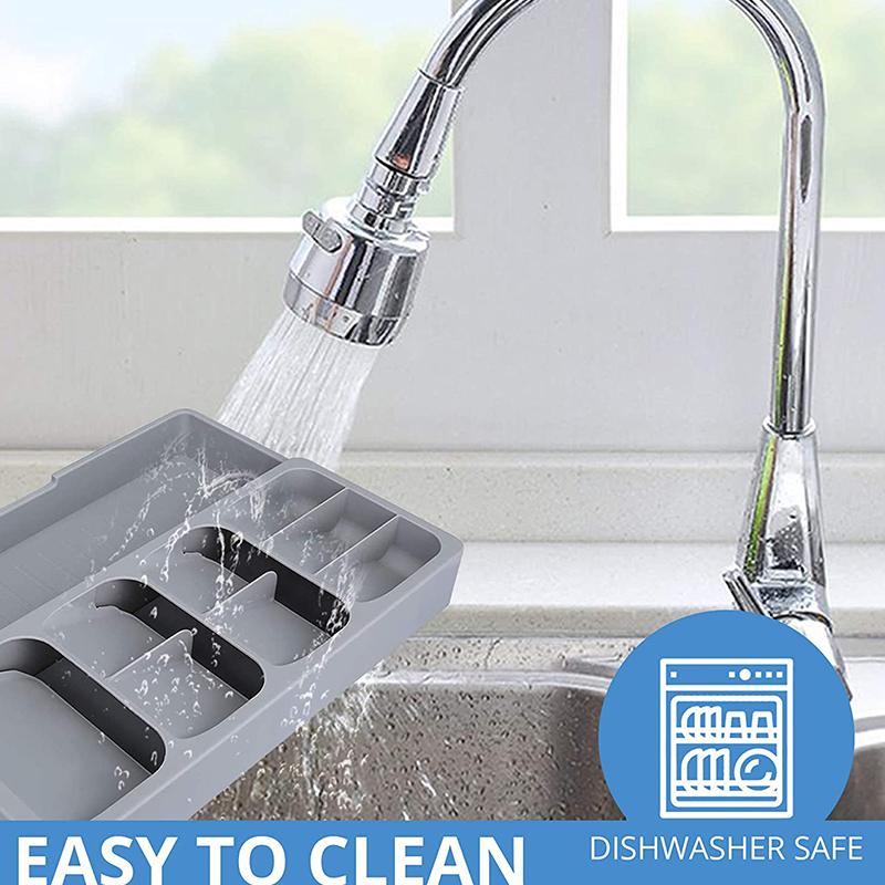 Multipurpose Cutlery Silverware Kitchen Utensil Drawers Organizer Block Holder Knives Forks Spoon Spice Bottle Storage Rack Tray