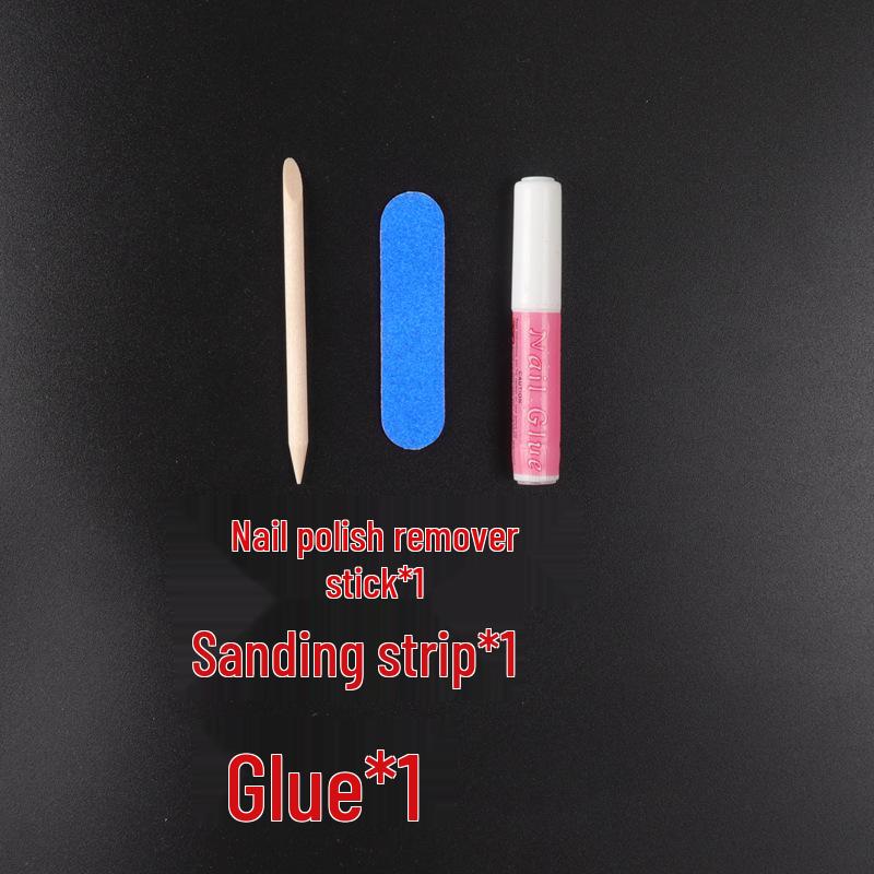 Nail Art Kit: Glue Remover, Alcohol Pads, Cotton Balls, File, Removal Sticks, Jelly Glue, Wearable Nails, Removal Pads