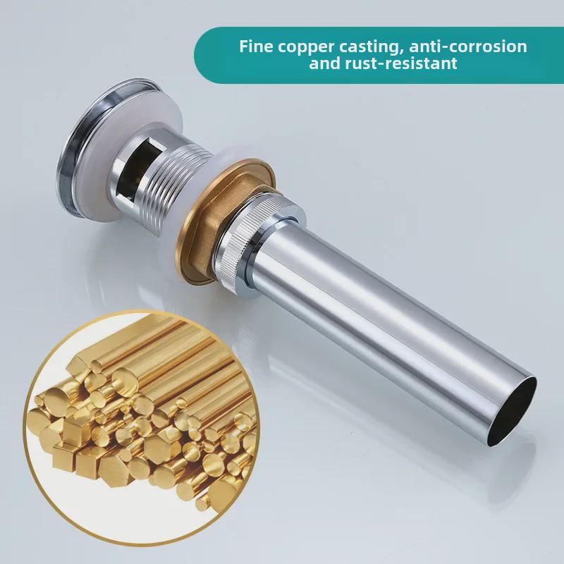 Copper Bounce Drainer for Bathroom Handwashing Basin with Deodorizing Drain Pipe