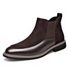 New Shoes for Men Genuine Leather Casual Shoes British Style Pointed Toe Dress Shoes Winter Cool Warm Plush Chelsea Boots