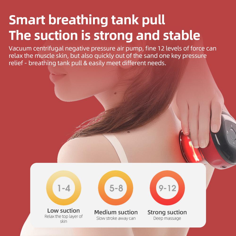 2-in-1 Electric Cupping Therapy Massager Smart Gua Sha Tool with Auto Timer 12 Level Temperature