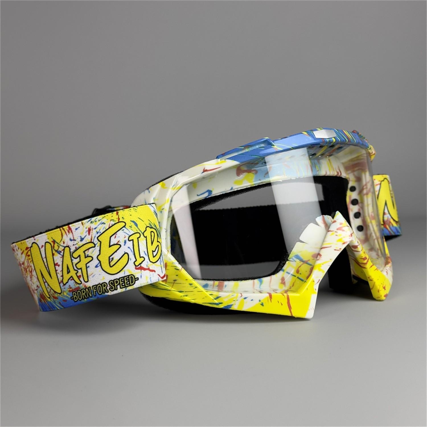 

Dirt Bike Goggles – Windproof MTB Sunglasses for Cycling with Helmet Strap чистый