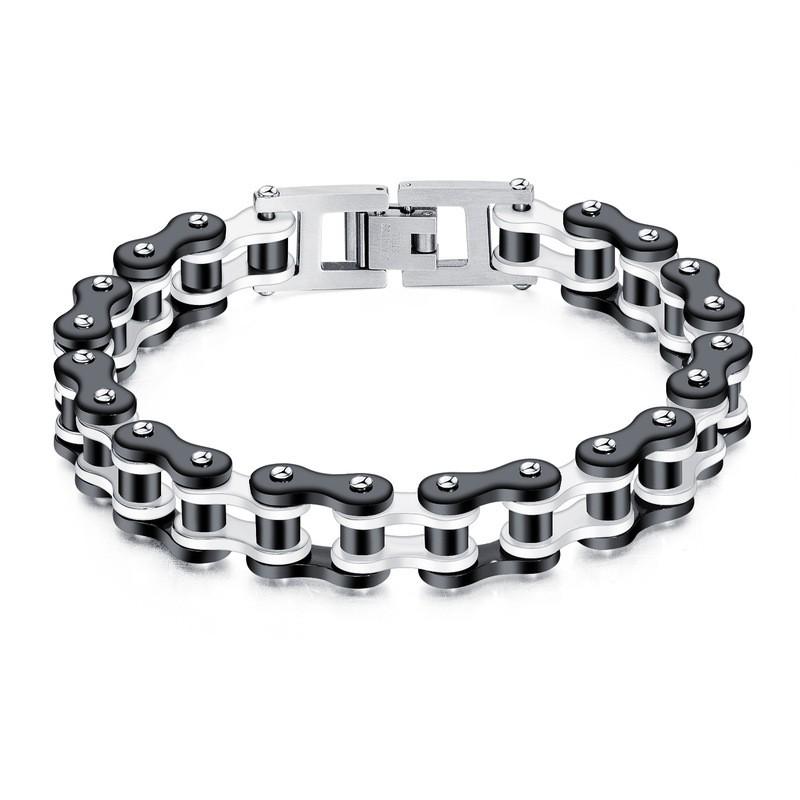 Mens Titanium Steel Cycling Bracelet With Geometric Asymmetrical Design Biker Safety Gear Accessory