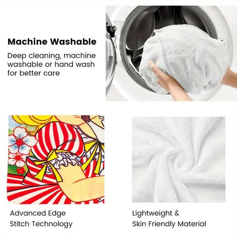 Vintage Sweetheart/Pin-up 2D Flat Pattern Flannel Blanket High quality All Seasons Warmth and Comfort Perfect for Christmas Gifts.MMT0918230