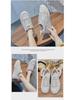 2025 Women's Flat White Leather Lace-Up Casual Sneakers: Comfortable & Simple for Spring