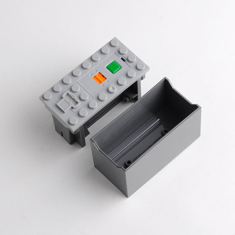 MOC Wiederaufladbare Batteriebox mit Multifunktions-Geschwindigkeitsregler für AA/AAA/Lithium - Kompatibel mit technischen Bausteinen