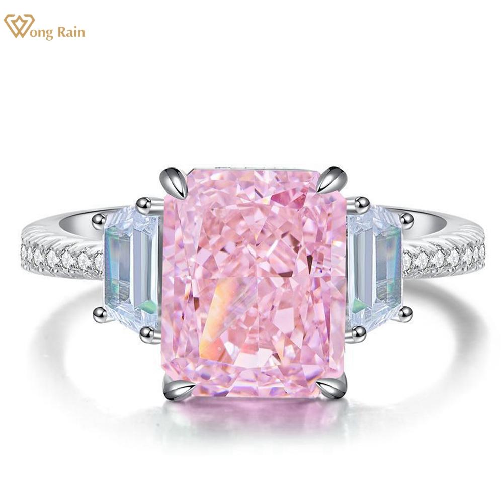 

Wong Rain Твердое Стерлинговое Серебро 925 пробы Измельченный Лед 4CT AAAAA Циркон Драгоценный Камень Модное Женское Кольцо Свадебное Обручальное Изящные Ювелирные Изделия US 5 белый