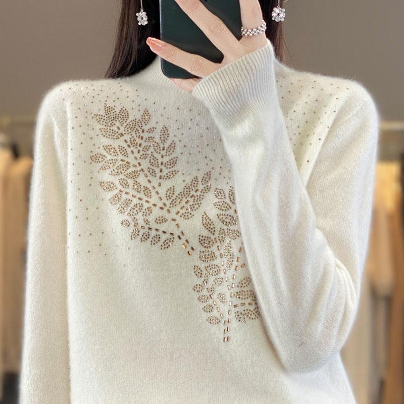 

Sweater for Women Autumn Winter Lightweight Warm Knitted Stretchy Long Sleeve Tops S білий