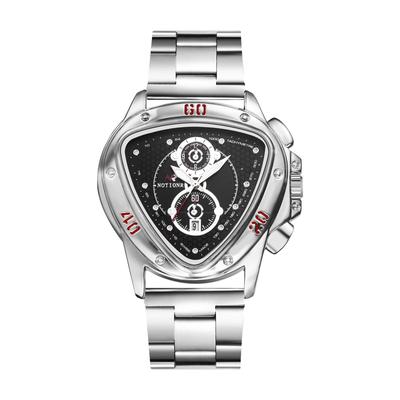 Men's Analog Triangle Watch with Three Eyes: Stylish, Multi-Function, Luminous Display, Calendar Function, Stainless Steel Analog Watch, Cool and