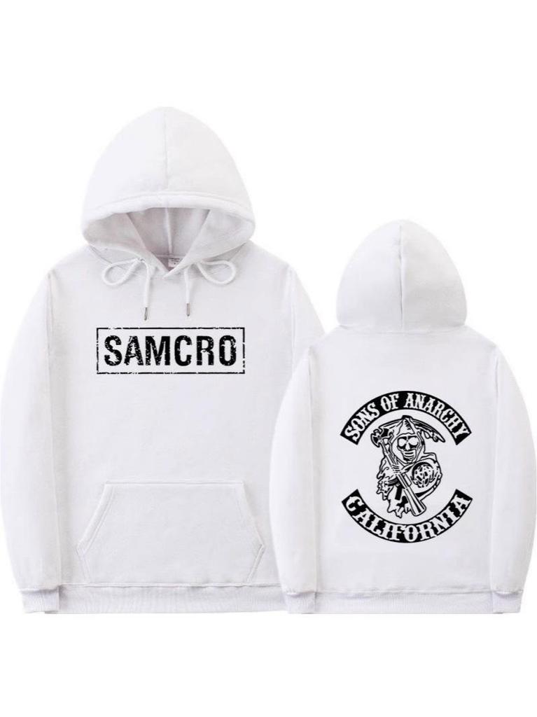 2025 Spring SAMCRO Couple Printed Fleece-Lined Hoodie Sweatshirt