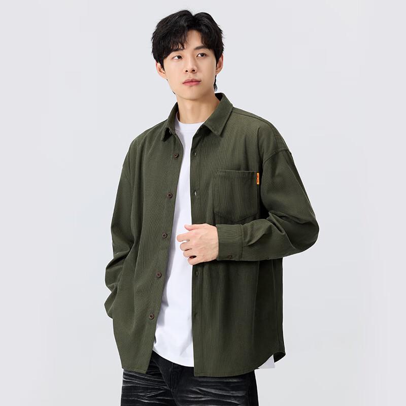 MINISO Men's Heavy Corduroy Long-Sleeve Shirt Jacket