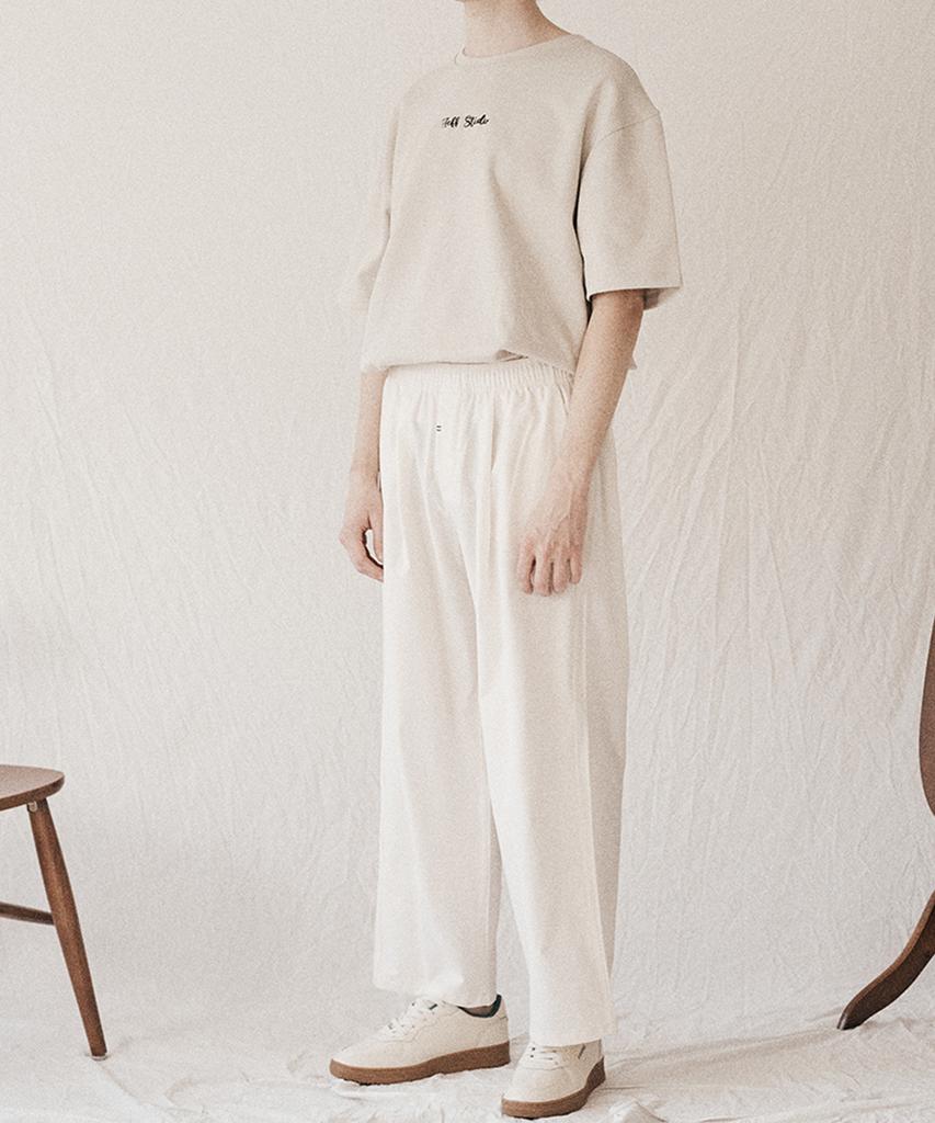 FFEFF STUDIO 23Ss High-Tension Wide Elastic Waist Pants (Cream)