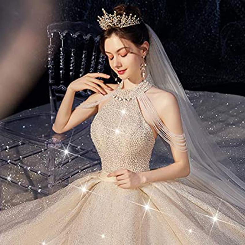 Baroque Queen Crown Handmade Gold Wedding Tiaras And Crown For Bride Headband