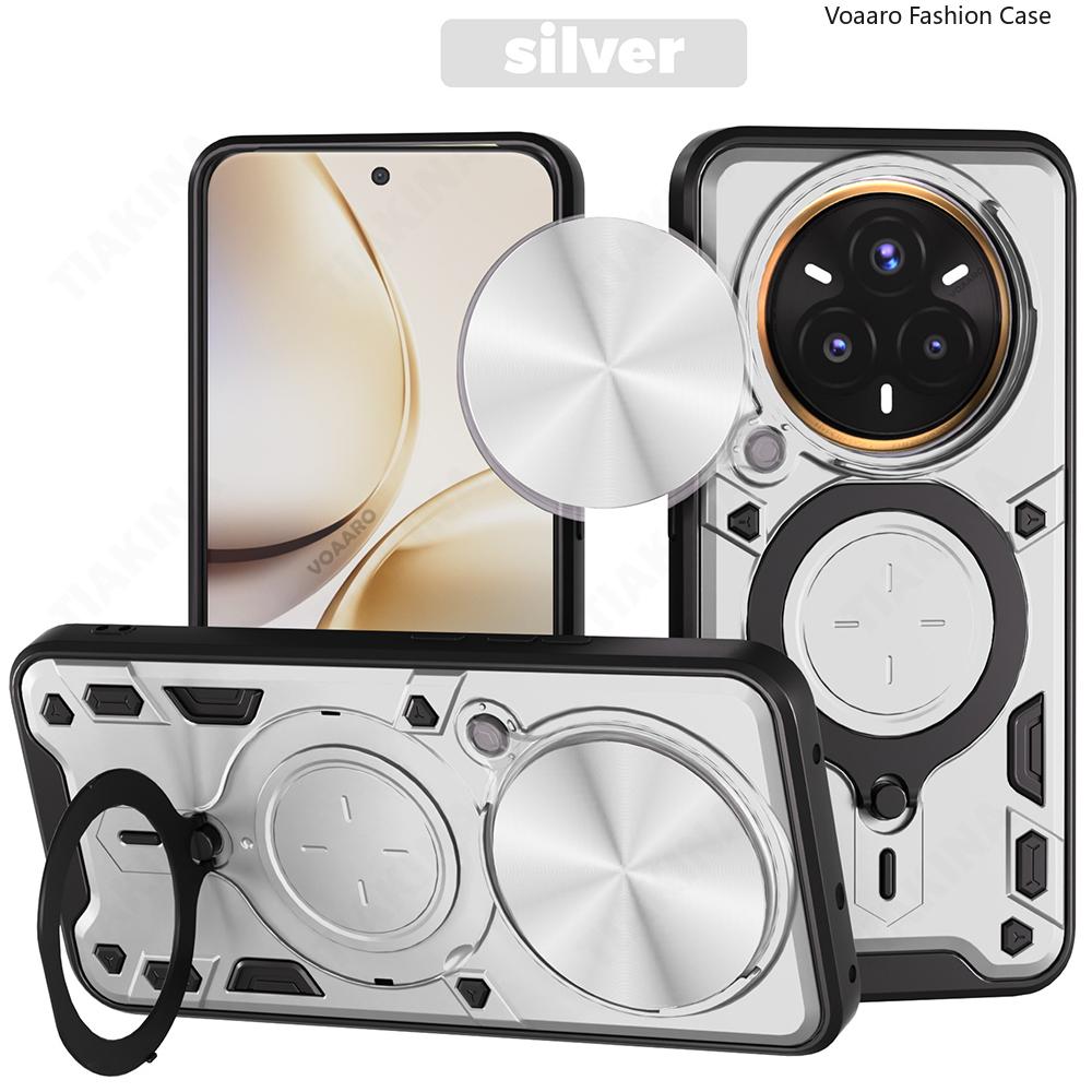 

Rotate Slide Lens Camera Armor Funda for OPPO Realme 14 Pro Plus 13 P3 Pro 5G Global Case Magnetic Ring Kickstand Holder Cover Realme P3 Pro Global серебряный