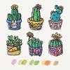 Cactus Cartoon Embroidery Patch: Self-Adhesive, Small Plant Design for Clothing Repair