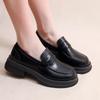 Shoes for Women Slip On Ladies Pumps Spring Autumn Round Toe Solid Profession Casual Chunky Heels Comfortable Loafers