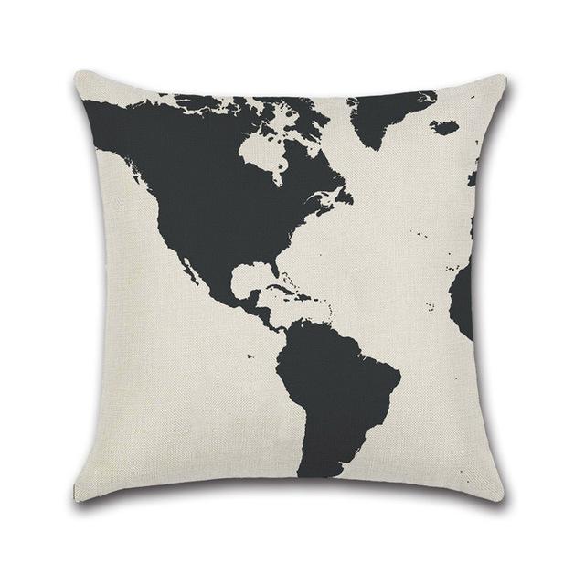 Sea Style Cushion Cover Ship World Map Anchor Linen Decorative Pillowcase For Car Sofa Pillow Case Funda De Almohada Zt167