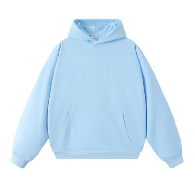 Terry Hooded Sweatshirt Autumn Winter Style Drop Shoulder Loose Trendy Pullover Hoodie Casual Solid Color Jacket Unisex