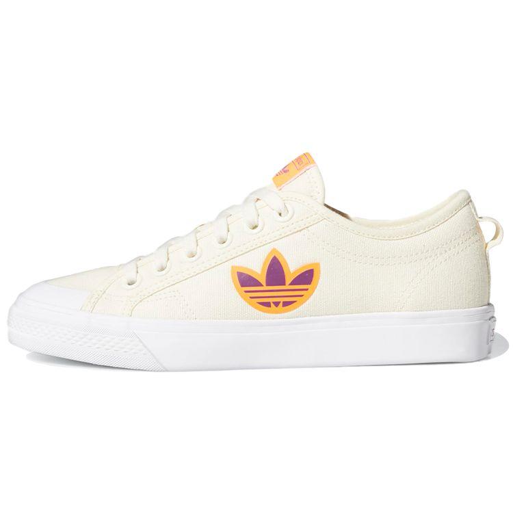 Adidas Originals Nizza Trefoil Canvas Slip-Resistant Durable Lightweight Low-Top Skate Shoes Women Sneaker Cream FX9009