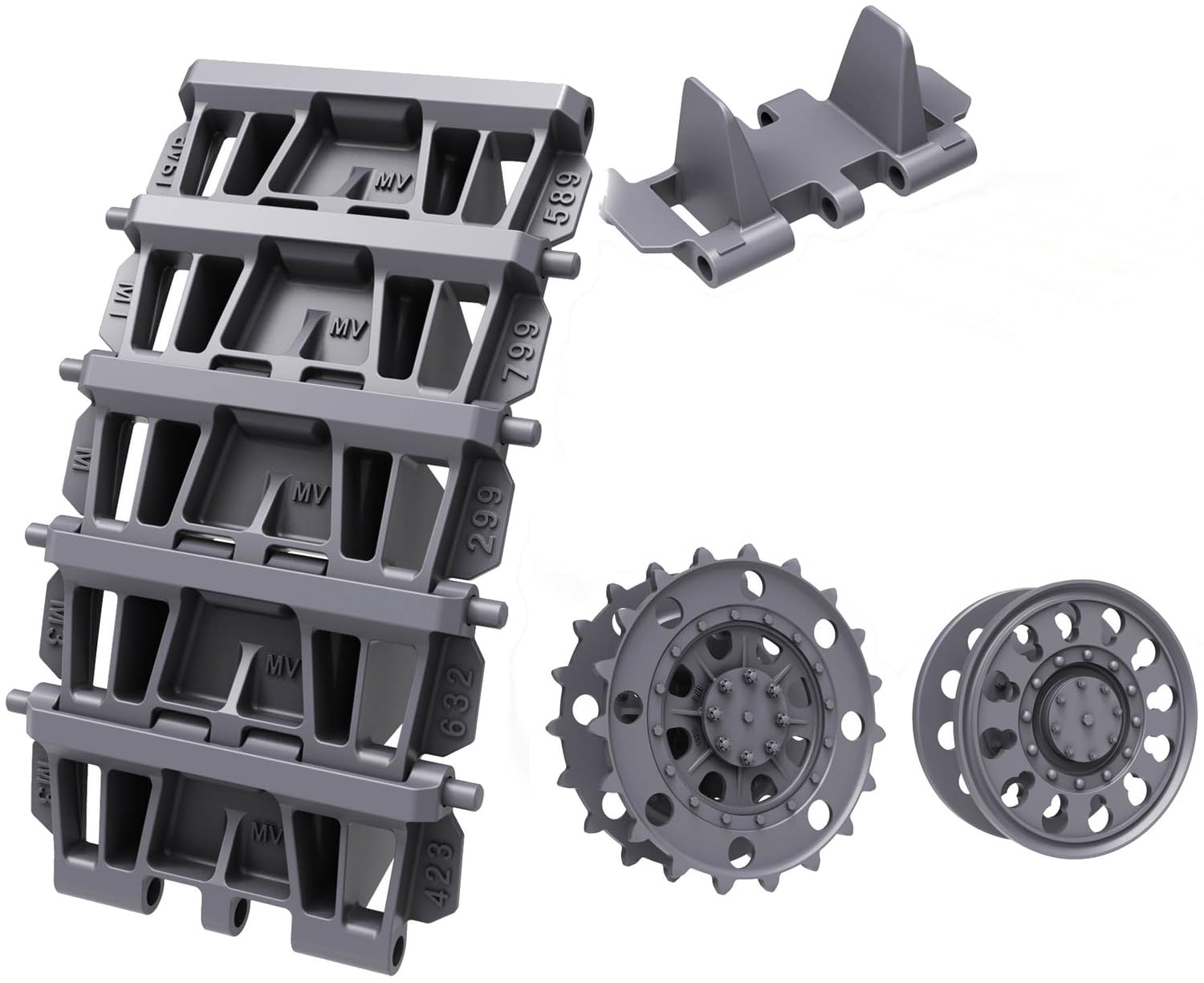 

Студия немецкий легкий танк ранний тип гусеницы с стартовым колесом и направляющим колесом пластиковые детали модели T-Rex 1/35 38(T) (для Тамии) TR85076-1