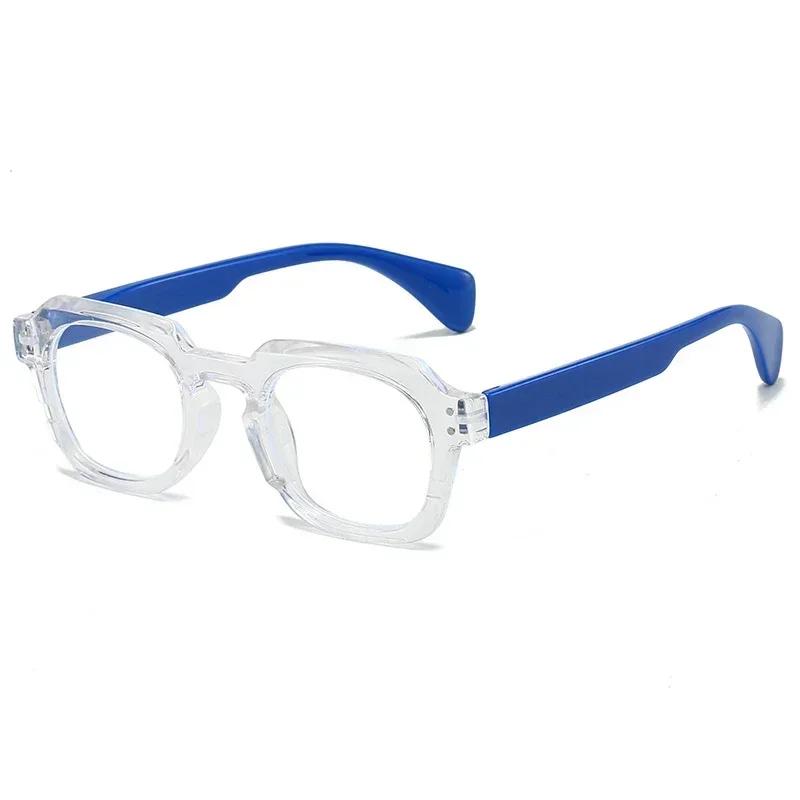 Neutral Retro Square Reading Glasses Anti Blue Light Full Frame Clear Presbyopia Glasses 0 To +4 0 Fashion Eyewear