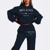 2025 Mediolan Modny Unisex Zestaw Bluzy z Kapturem na Plus Size z Podszewką z Polaru