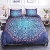 Mandala Duvet Cover Set King Size Lotus Flower Blue Purple Pink Bedding Set Bohemian Mandala Style Soft Polyester Quilt Cover