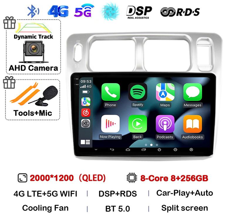 Android 14 Wireless Auto Carplay For Mitsubishi Pajero iO 1998-2007 Car Radio GPS Navigation 4G WIFI Multimedia Video Player DSP