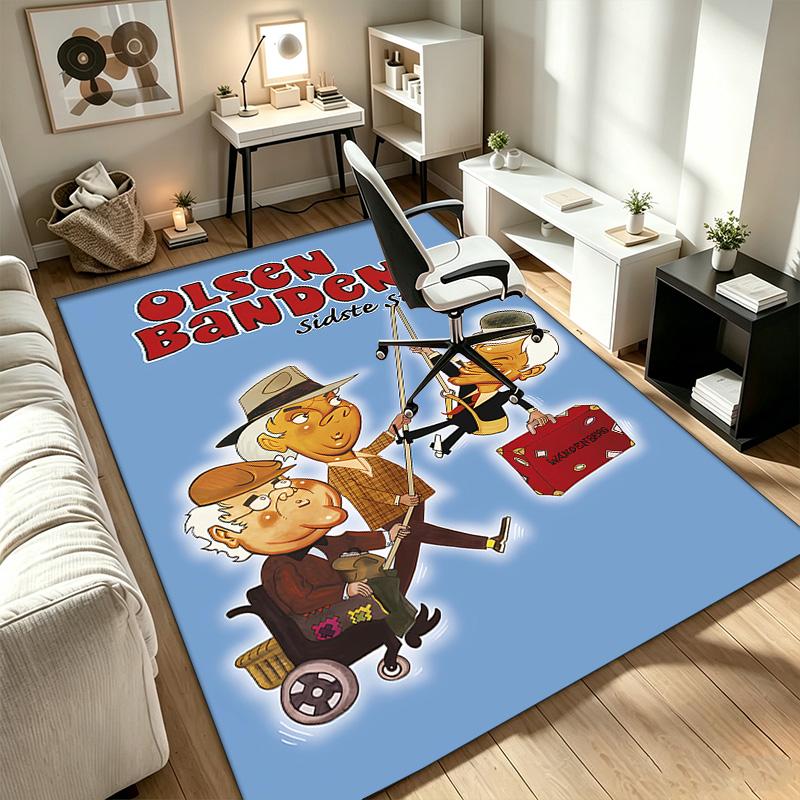 The Olsen Gang Sees Red A rug suitable for office chair areas living rooms and computer desks perfect for home offices and an ideal holiday gift