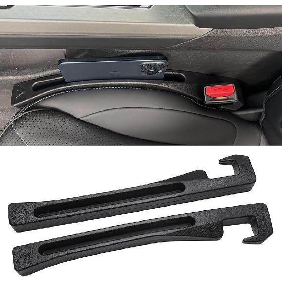 Car Seat Gap Filler Universal Fit Gap Filler Organizer Stop Things From Dropping For Car Trunk SUV, Black, Pack Of 2