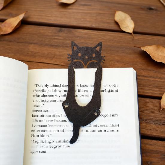 Cute Cat Bookmark Plastic Notebook Clip Marker Creative Animal Shape Functional Page Holder for Reading